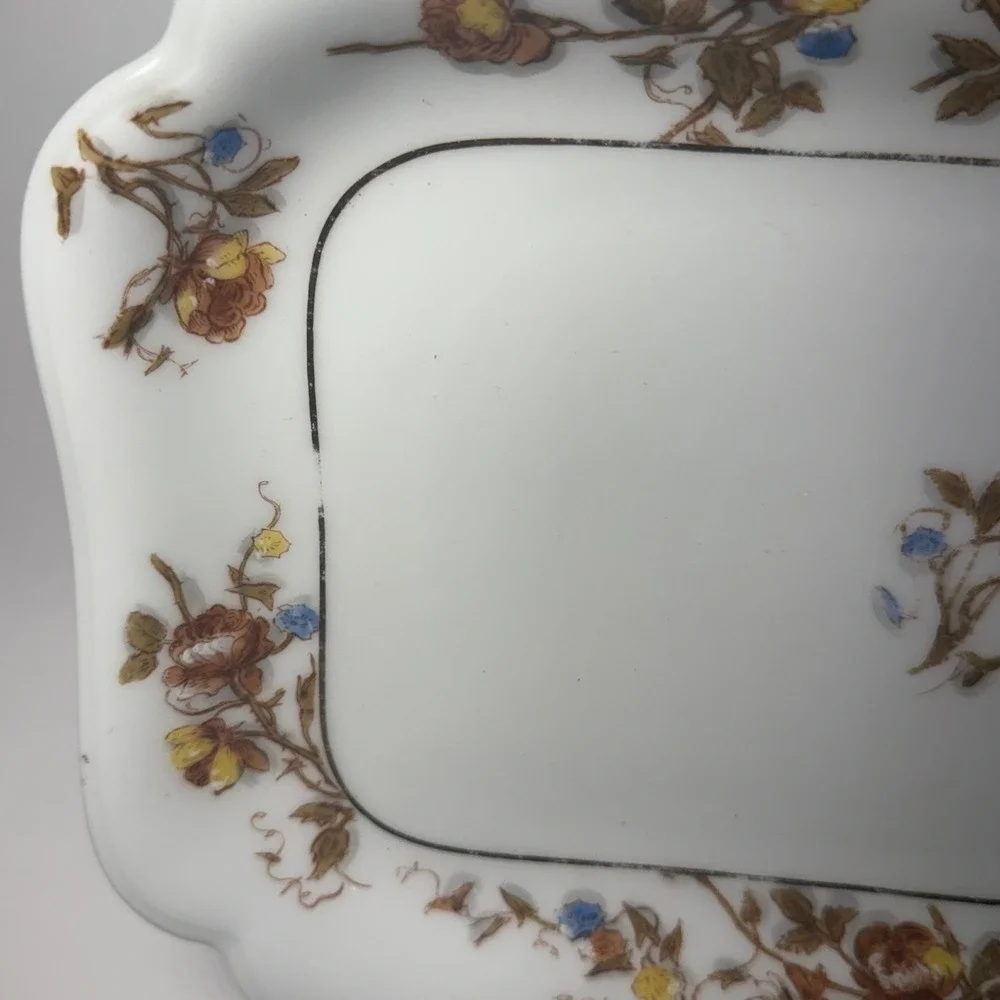 Haviland Limoges France Floral Porcelain Rectangular Platter‎ Tray H&Co L 12x8